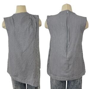 Anthropologie Maeve Sleeveless Asymmetric Blouse Striped Top M NWT